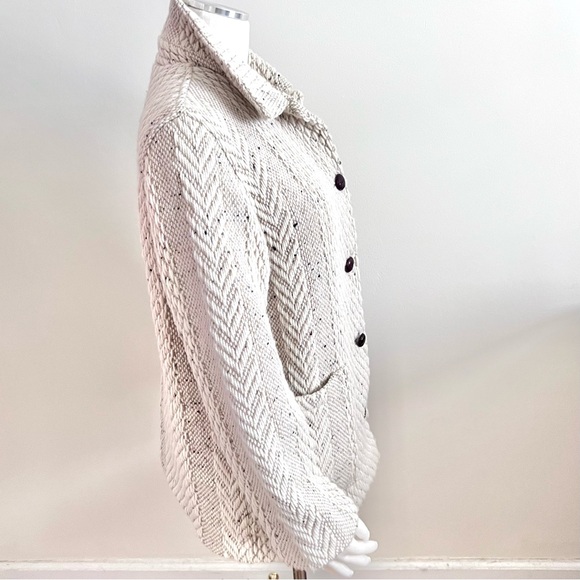 Blarney Woollen Mills Branigan Weavers Aran Sweater Coat Jacket (S) Rare Vintage - Picture 5 of 16